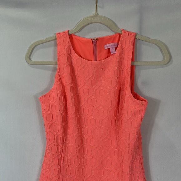 Lilly Pulitzer Dress Size XS Coral Geometric Print EUC Worn Once - Picture 2 of 10